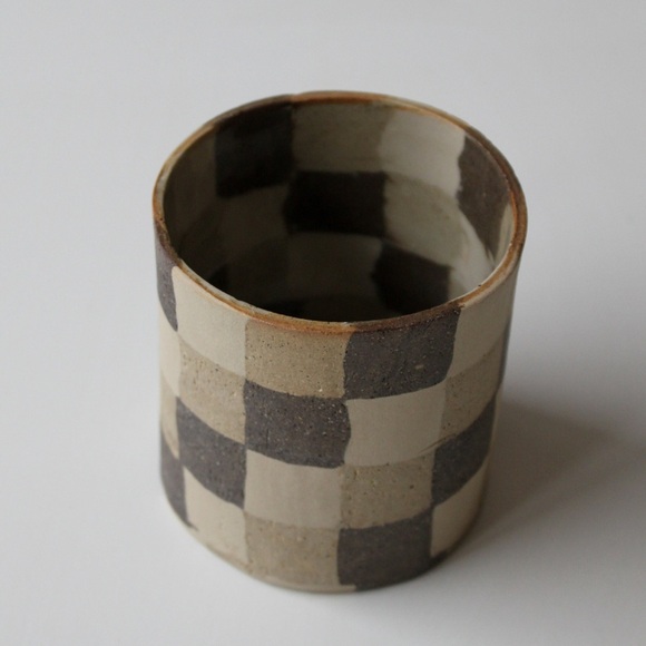 Checkered Pot / Ceramic Container (NEW) - Picture 2 of 5
